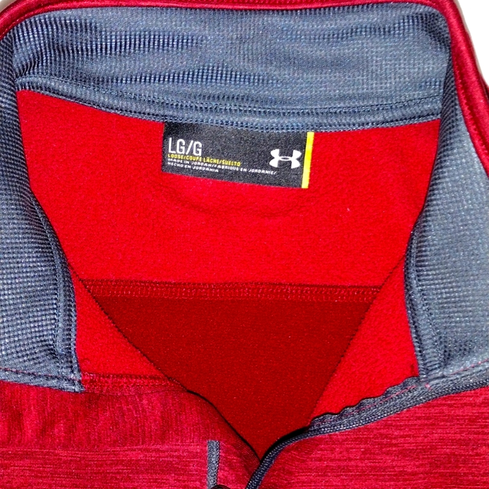 Men's Under Armour Large 1/4 Quarter Zipper Pullover Burgundy - Picture 2 of 6